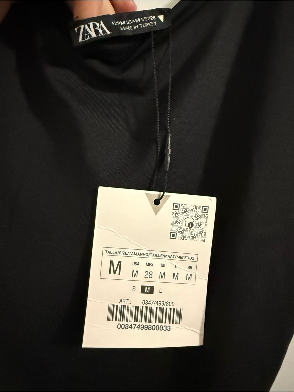 71. Zara Black Scoop Neck Bodysuit - M NWT - Picture 4 of 4